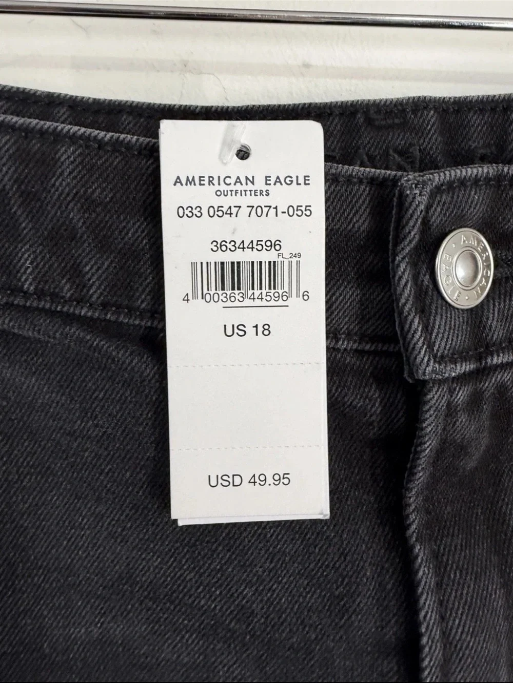 American Eagle Black Highest Rise Mom Short Women's Plus Size 18 NWT